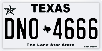 TX license plate DNO4666