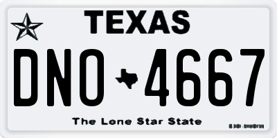 TX license plate DNO4667
