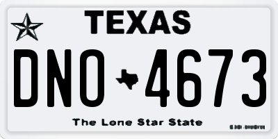 TX license plate DNO4673