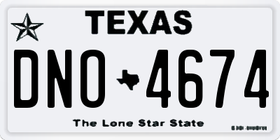 TX license plate DNO4674