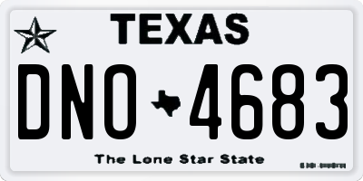 TX license plate DNO4683