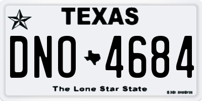 TX license plate DNO4684
