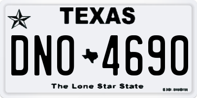 TX license plate DNO4690