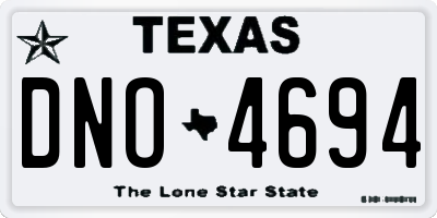 TX license plate DNO4694