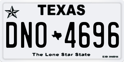 TX license plate DNO4696