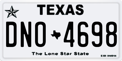 TX license plate DNO4698