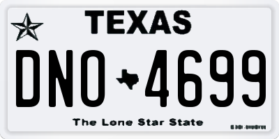 TX license plate DNO4699