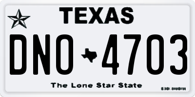 TX license plate DNO4703