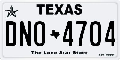 TX license plate DNO4704