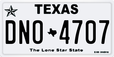 TX license plate DNO4707