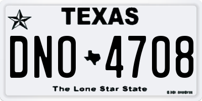 TX license plate DNO4708