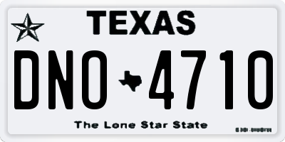 TX license plate DNO4710