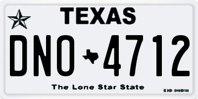 TX license plate DNO4712