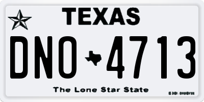 TX license plate DNO4713