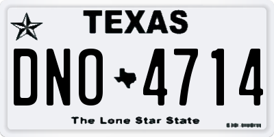 TX license plate DNO4714