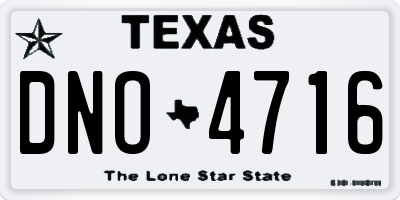 TX license plate DNO4716