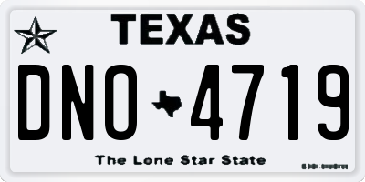 TX license plate DNO4719