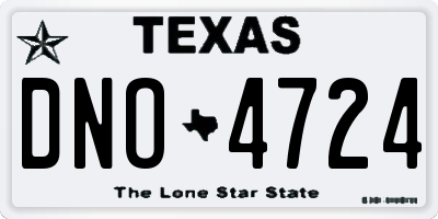 TX license plate DNO4724