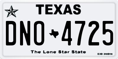 TX license plate DNO4725