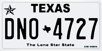 TX license plate DNO4727