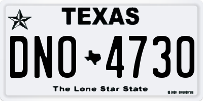 TX license plate DNO4730