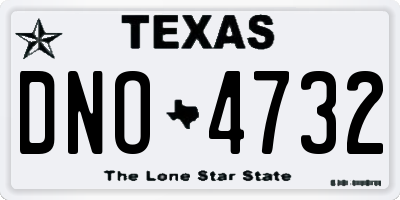 TX license plate DNO4732