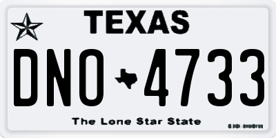 TX license plate DNO4733
