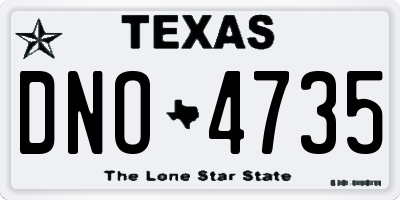 TX license plate DNO4735