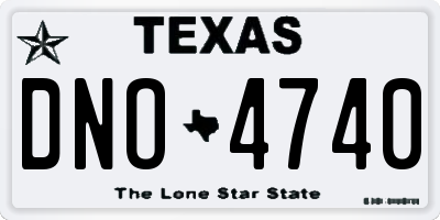 TX license plate DNO4740