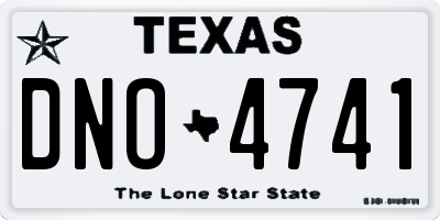 TX license plate DNO4741