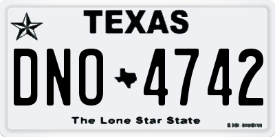 TX license plate DNO4742