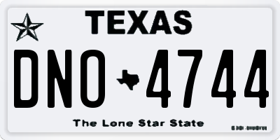 TX license plate DNO4744