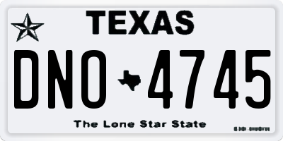 TX license plate DNO4745