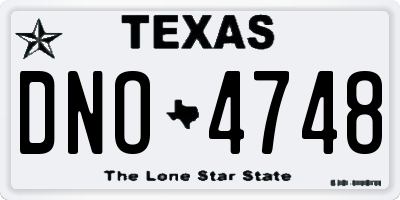 TX license plate DNO4748
