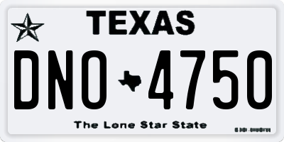 TX license plate DNO4750
