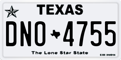 TX license plate DNO4755