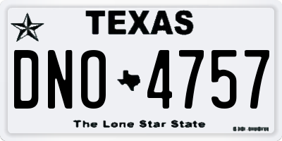 TX license plate DNO4757