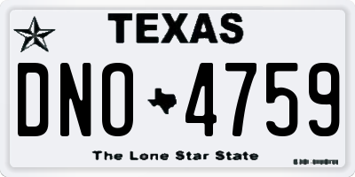 TX license plate DNO4759