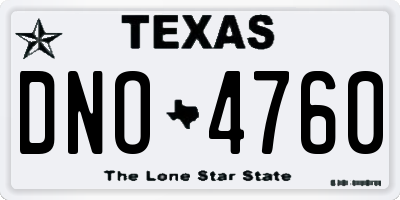 TX license plate DNO4760