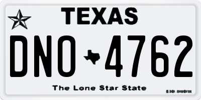 TX license plate DNO4762