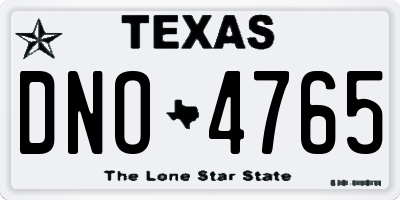 TX license plate DNO4765