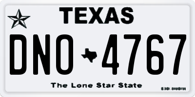 TX license plate DNO4767