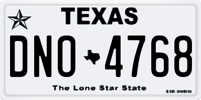 TX license plate DNO4768