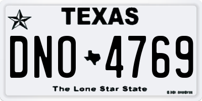 TX license plate DNO4769