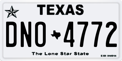 TX license plate DNO4772