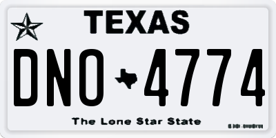 TX license plate DNO4774