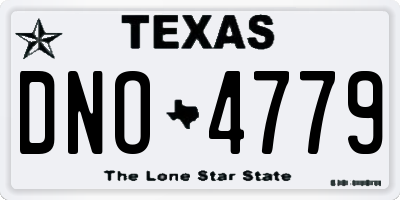 TX license plate DNO4779