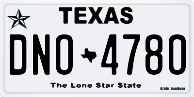 TX license plate DNO4780