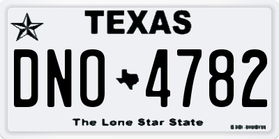 TX license plate DNO4782