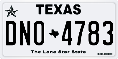TX license plate DNO4783